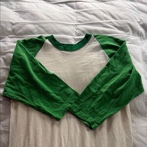 Vintage Green and Cream baseball tee with lettering